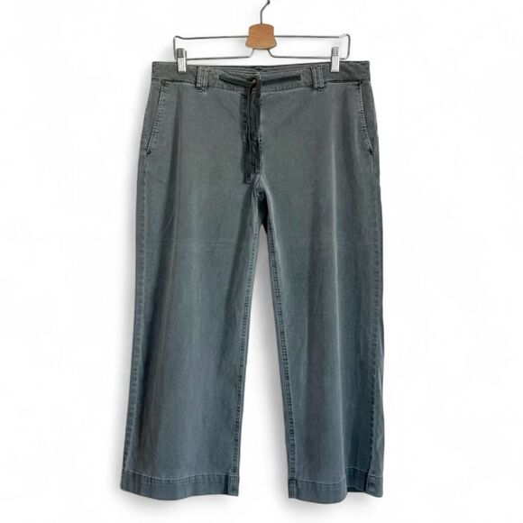 J. Jill Pants - J Jill Extra Soft Waist Tie Wide Leg Cropped Pants in Green Size 14